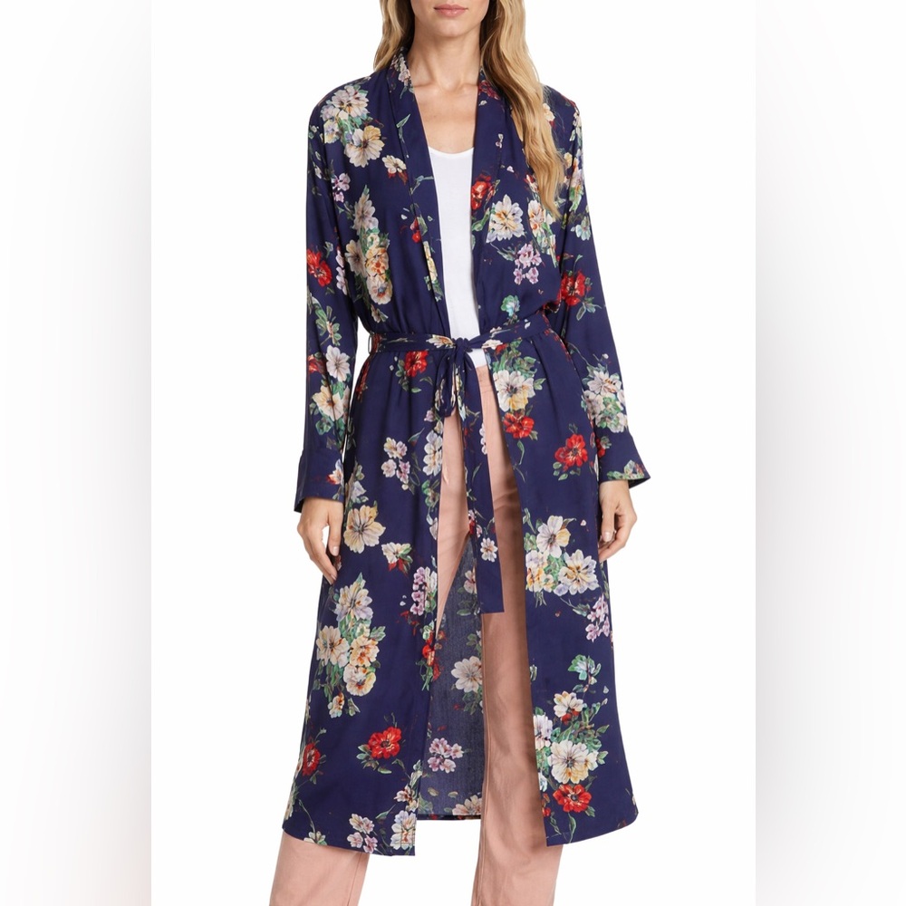 THE GREAT. Floral Silk Robe Jacket / Duster